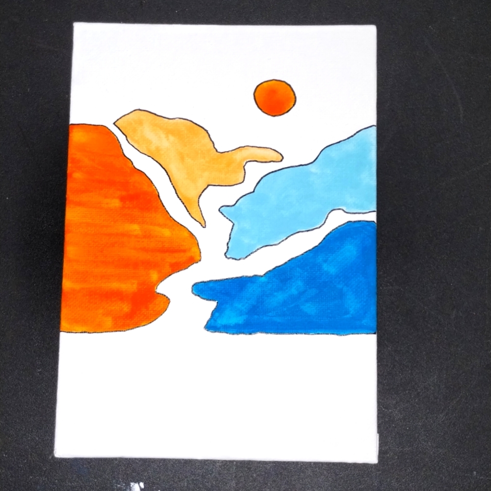 Abstract Landscape Watercolor Painting